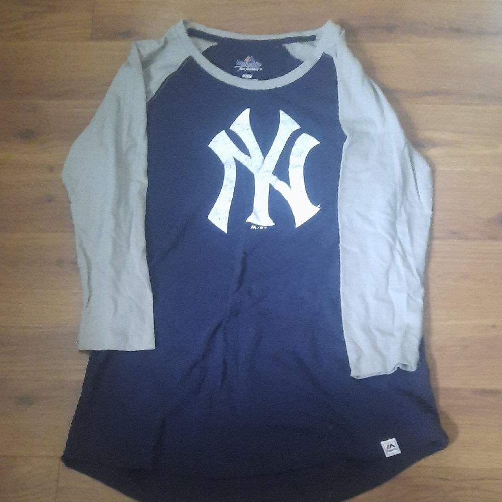 Navy and Grey Baseball NY Yankee Tee